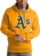 ANTIGUA Men's Antigua Gold Oakland Athletics Victory Pullover Team Logo Hoodie