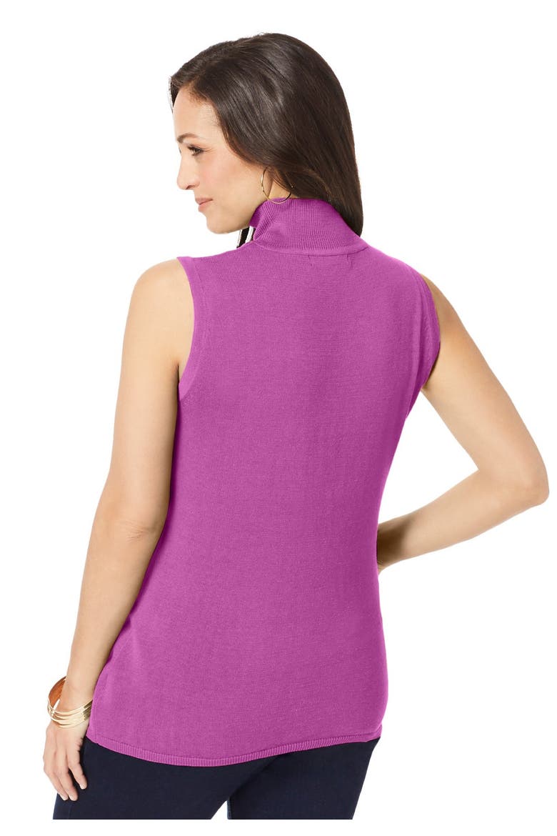 Fine Gauge Mockneck Sweater, Alternate, color, DEEP ORCHID