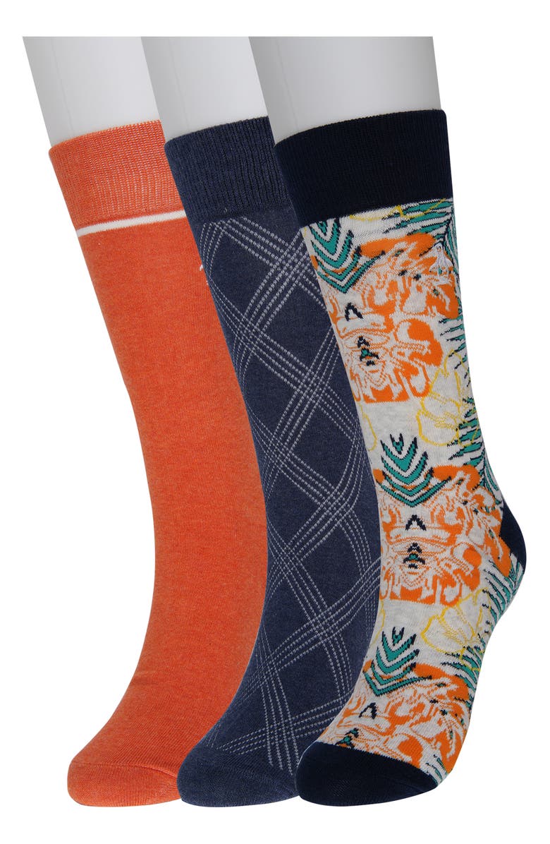 Original Penguin 3-Pack Vacation Crew Socks, Main, color, 