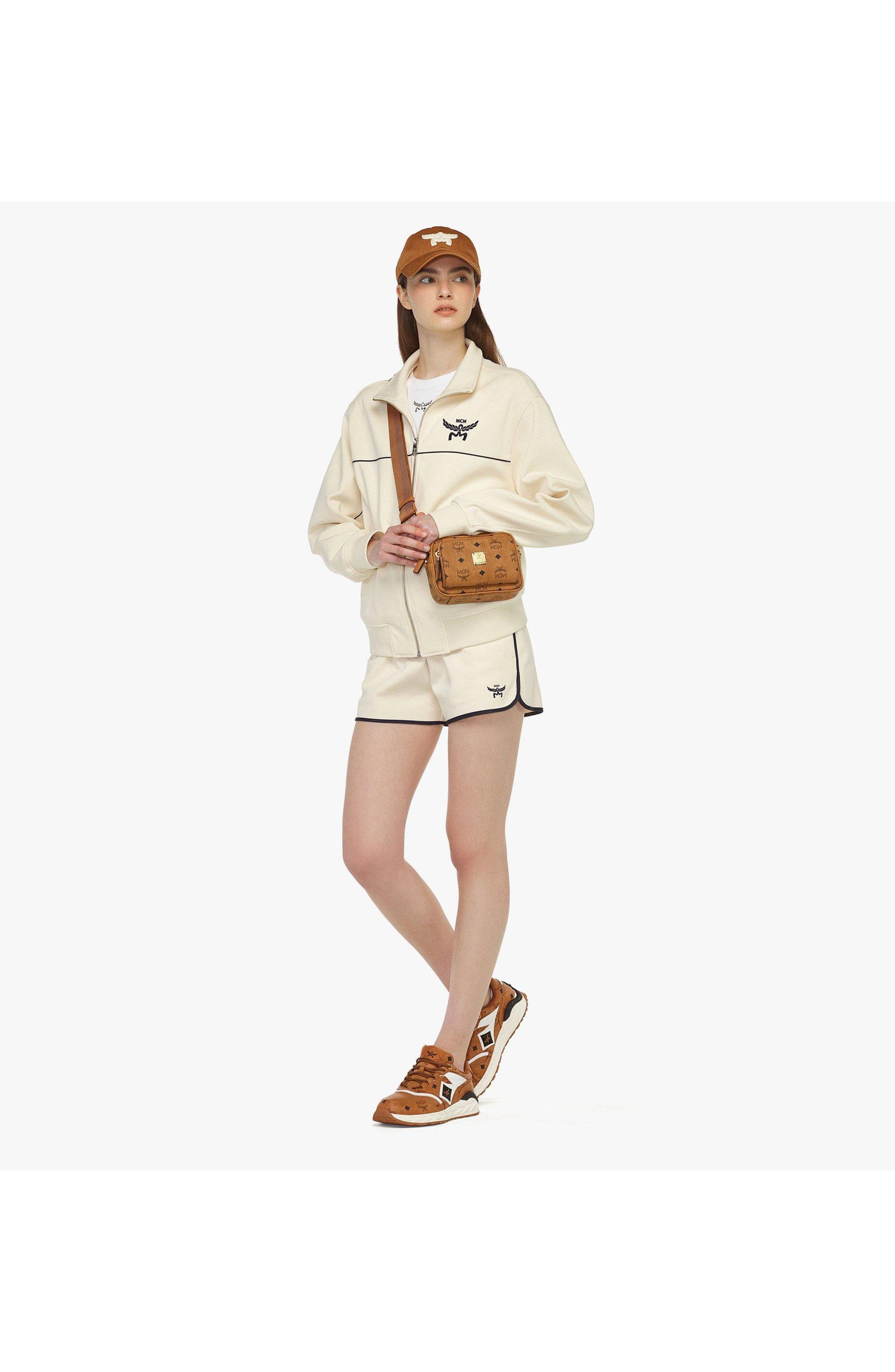 MCM Aren Crossbody in Visetos, Alternate, color, Cognac