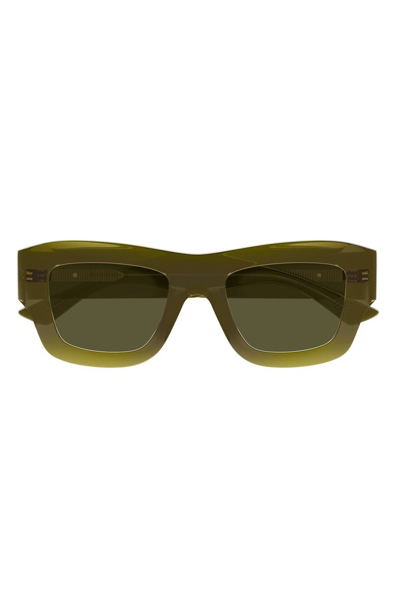 Bottega Veneta 50mm Square Sunglasses, Main, color, Green