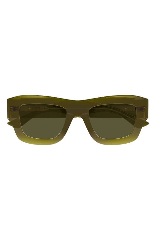 Bottega Veneta 50mm Square Sunglasses In Green
