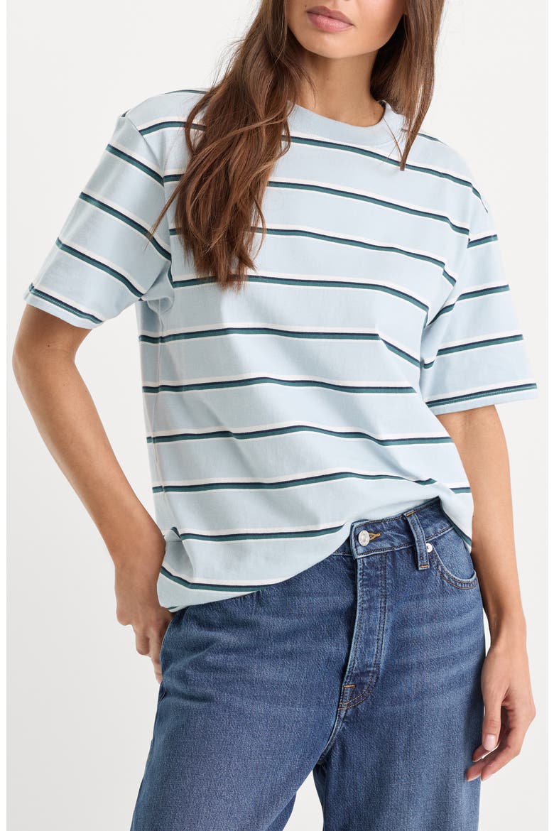 The Overized Stripe T-Shirt, Main, color, NARROW SUMMER STRIPE SKY