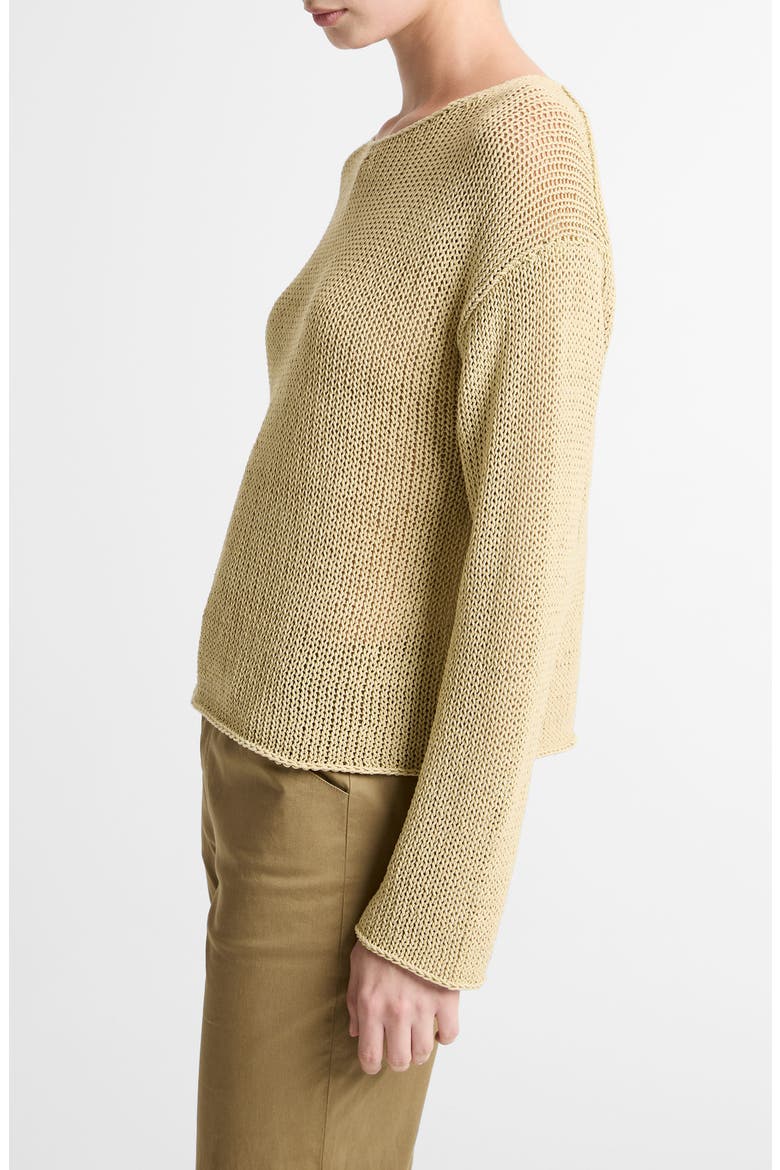 Open Knit Boat Neck Sweater, Alternate, color, MAIZ
