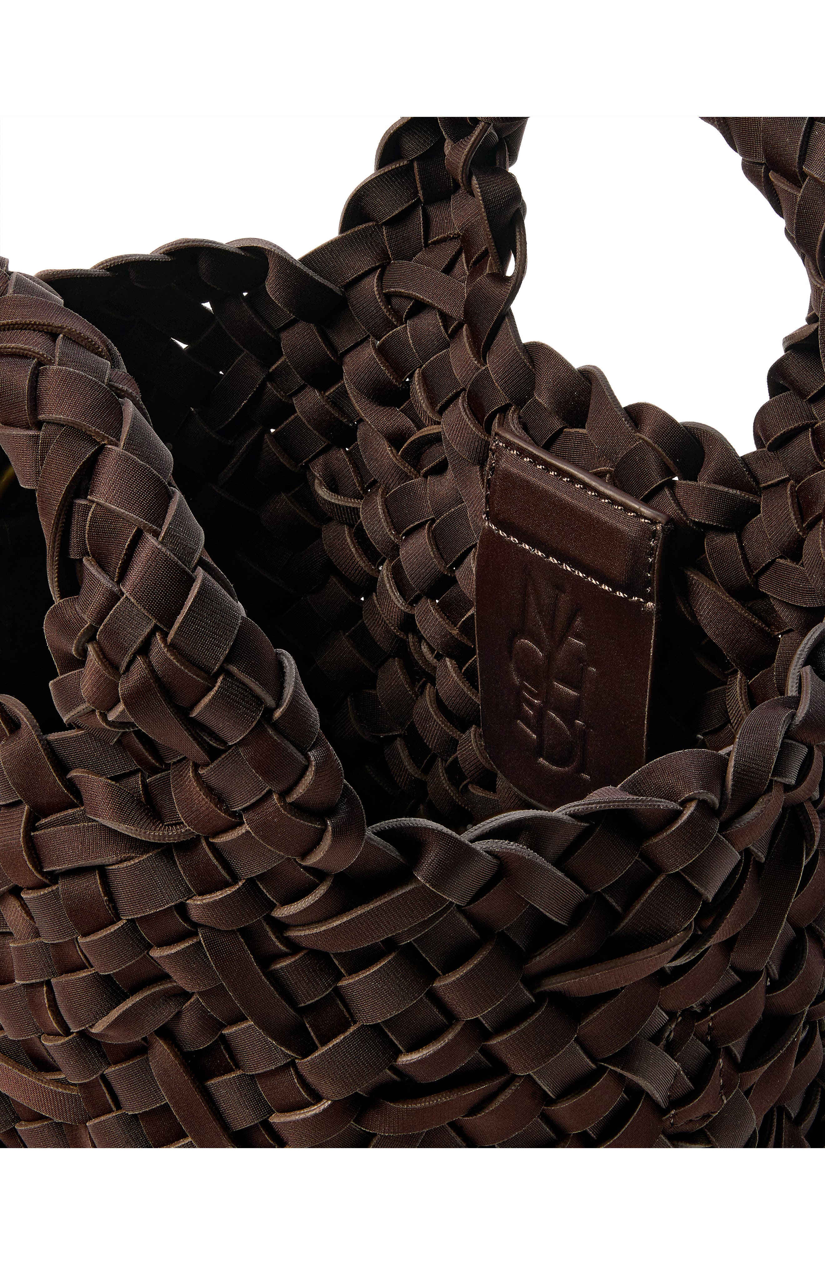 St. Barths Petit Woven Tote, Alternate, color, CHOCOLATE
