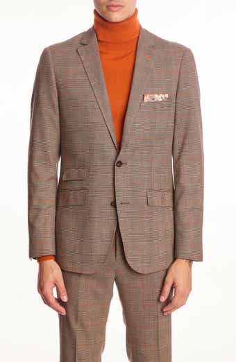 PAISLEY & GRAY Dover Slim Fit Orange Glen Plaid Blazer