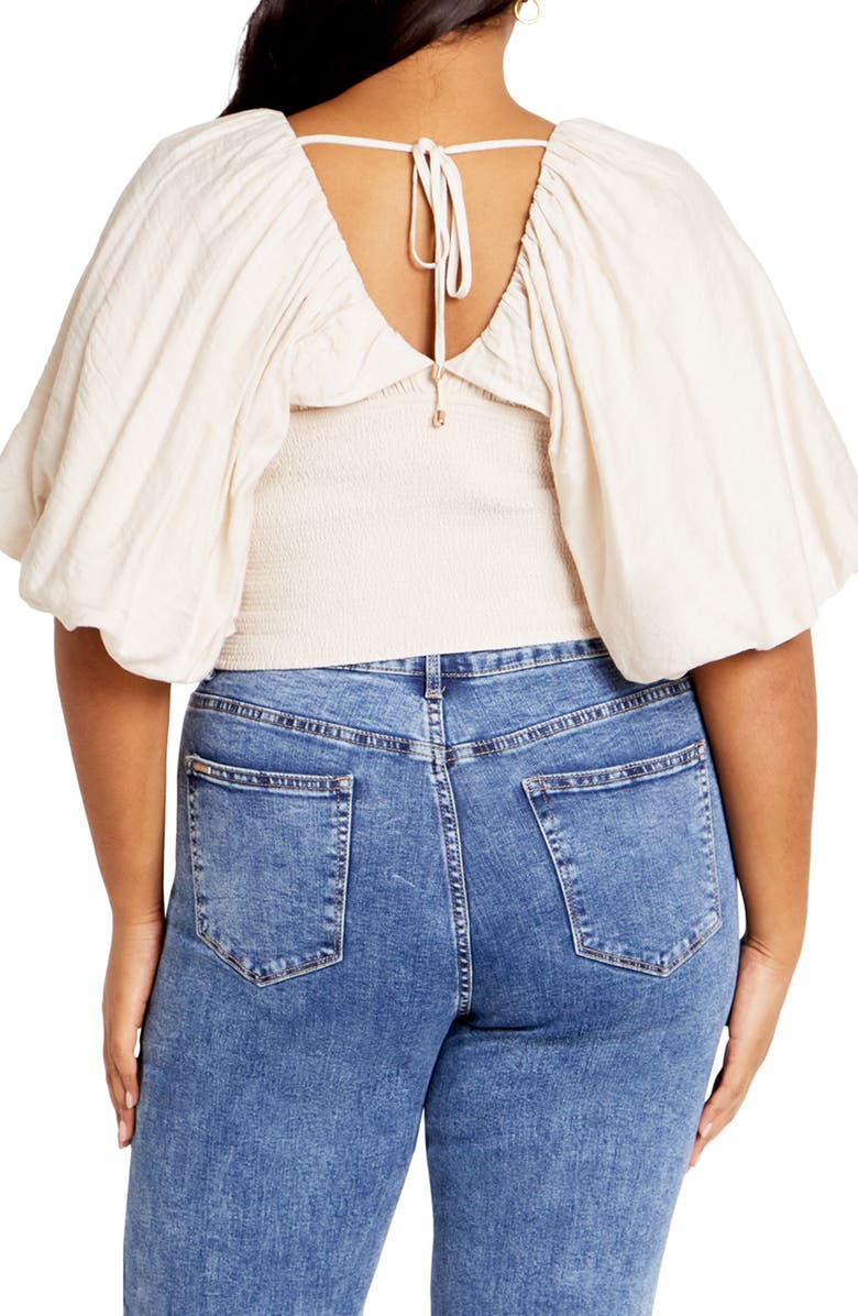 City Chic Peta Crop Top, Alternate, color, Oat