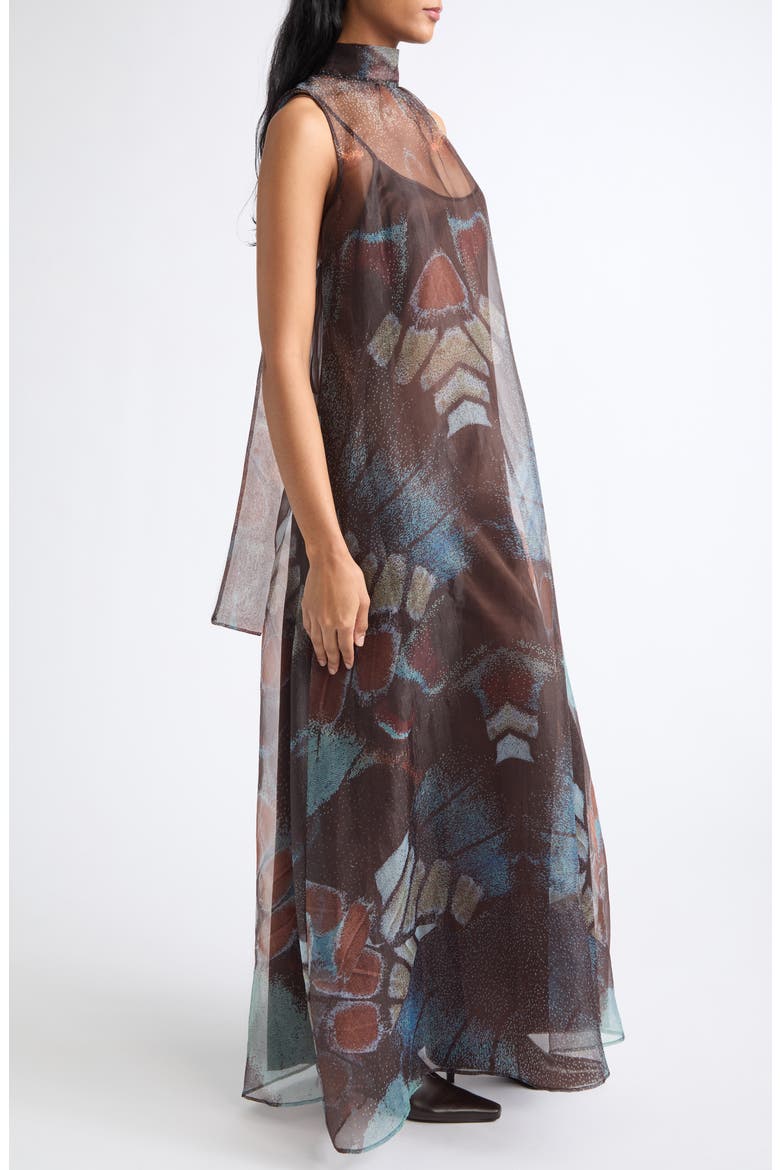 Albee Mock Neck Sleeveless Midi Dress, Alternate, color, BUTTERFLY SKY