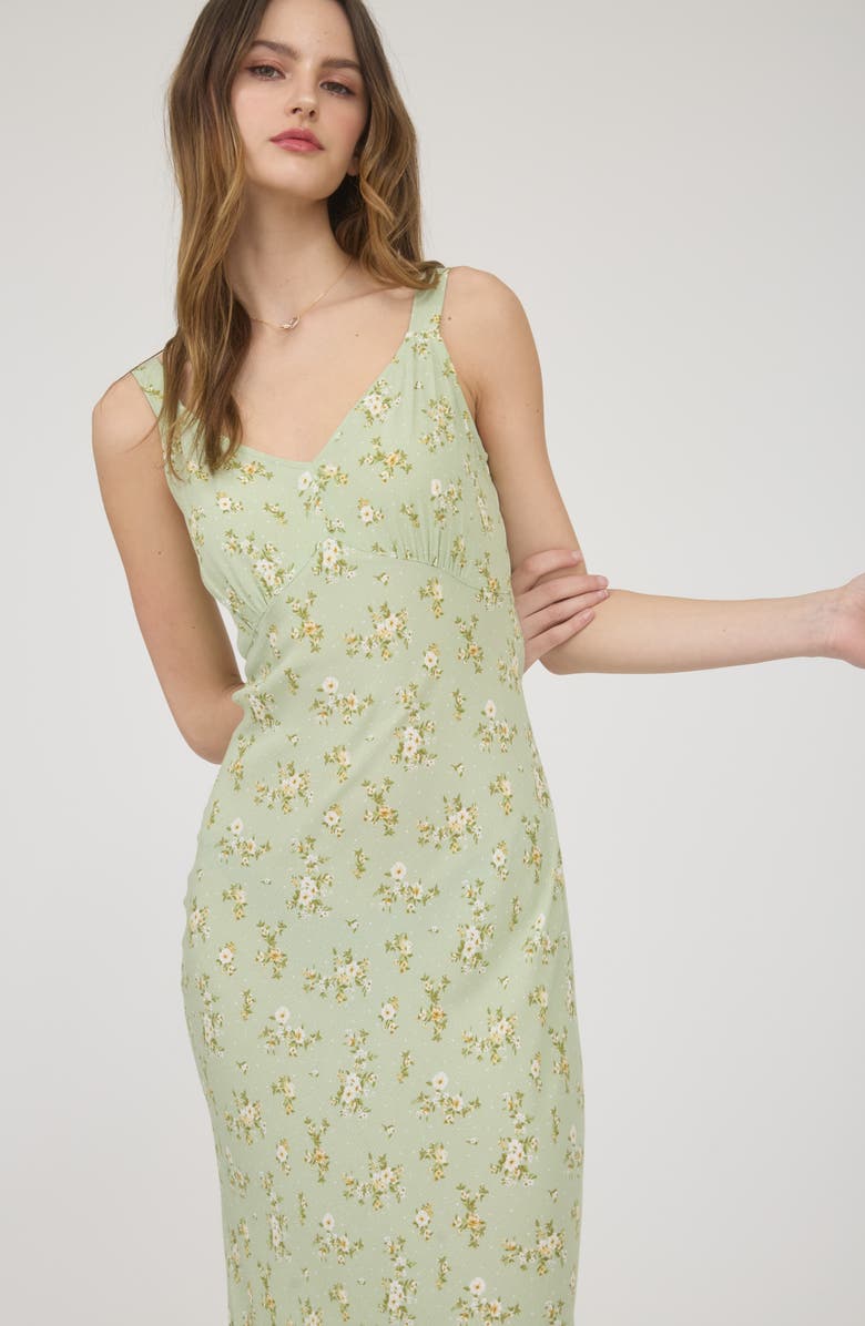 Blu Pepper Sweetheart Midi Slip Dress, Alternate, color, Olive