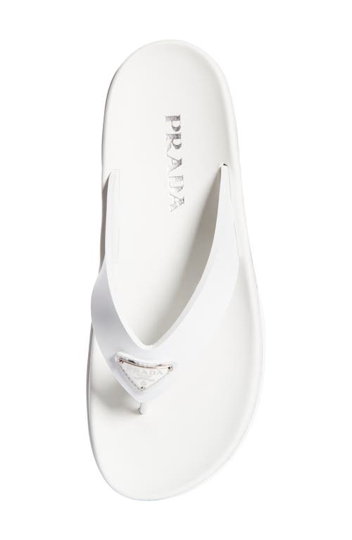 Shop Prada Lug Sole Flip Flop In Bianco
