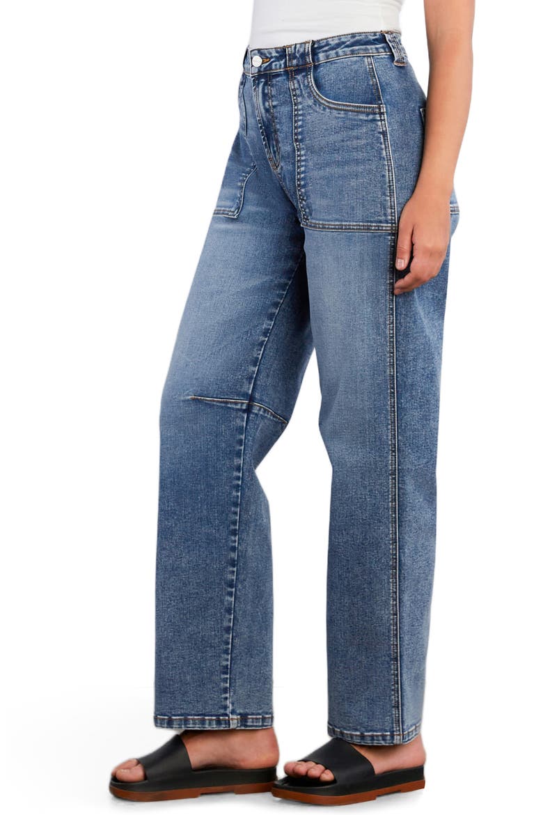 Patch Pocket Straight Leg Jeans, Alternate, color, COUNTRY BLUE