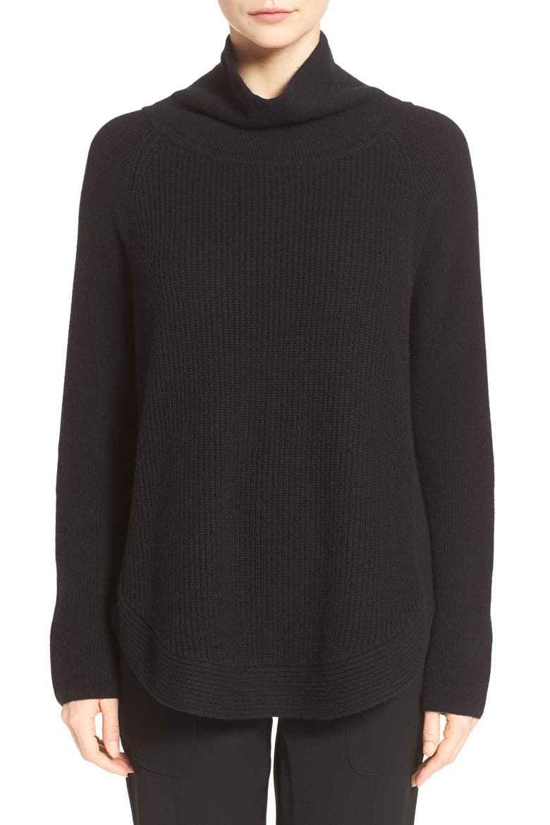 Side Zip Turtleneck, Main, color, BLACK