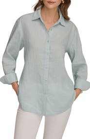 Donna Karan New York Linen Button-Up Shirt