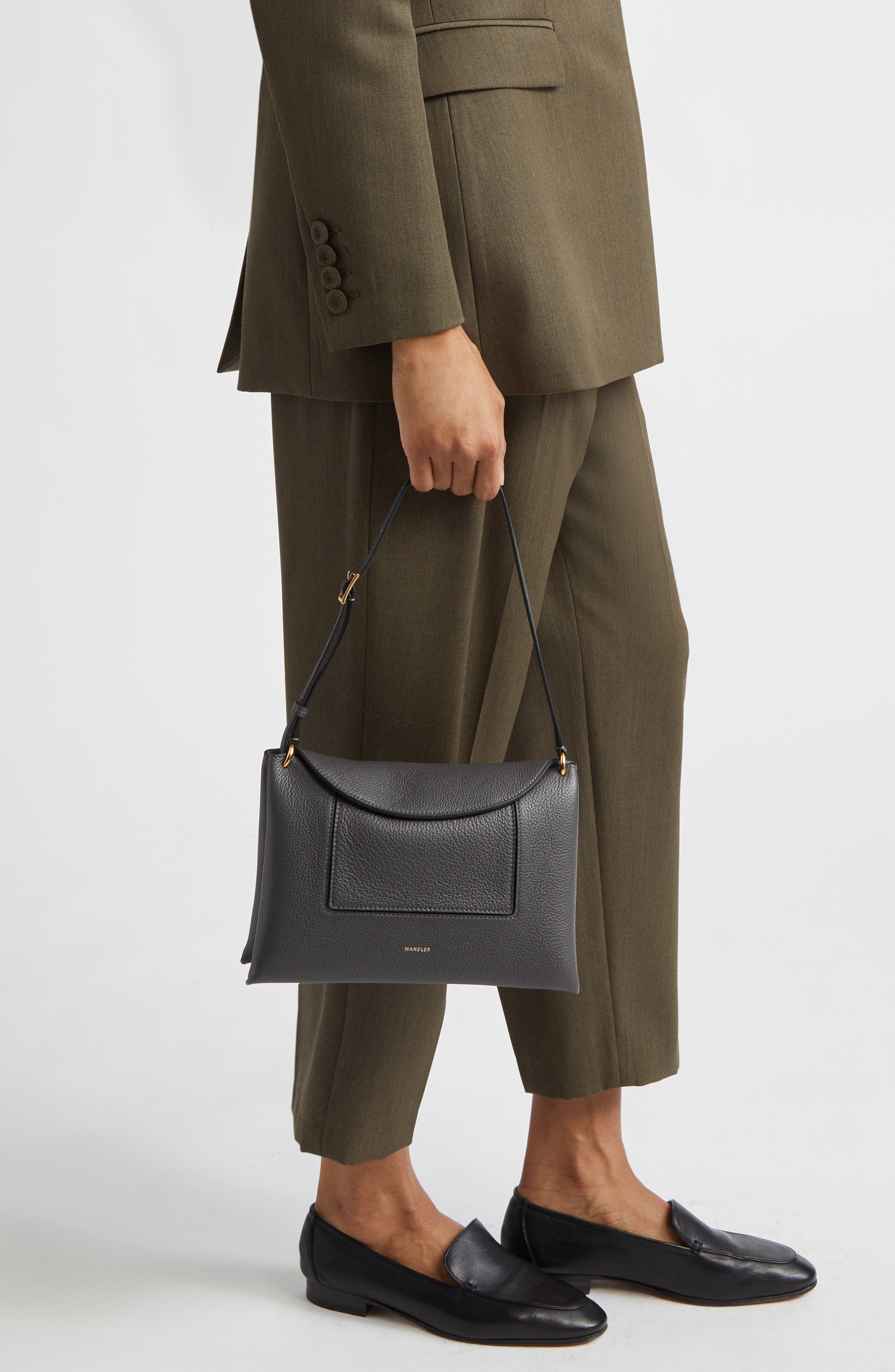 Wandler Penelope Slouch Leather Shoulder Bag, Alternate, color, Space Crust 3051