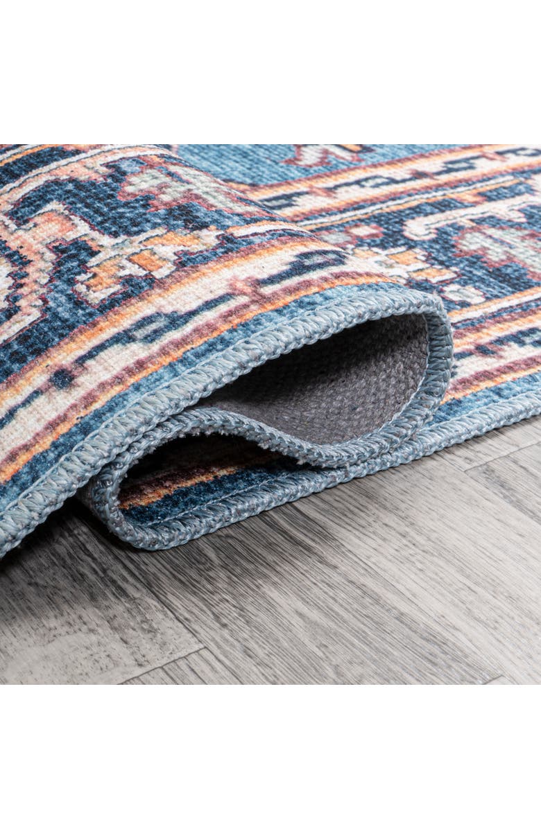 JONATHAN Y Cirali Ornate Large Medallion Machine-Washable Round Area Rug, Alternate, color, Blue/Beige