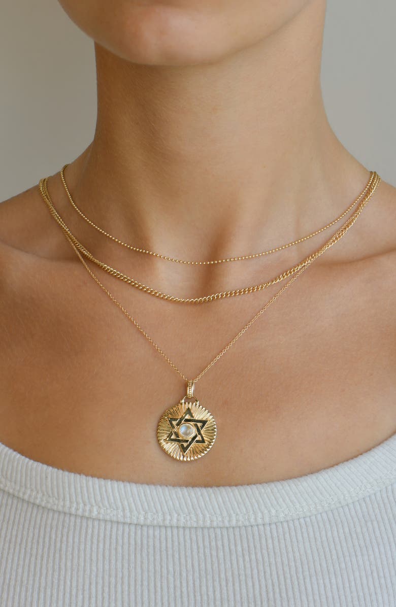 Anzie Curb Chain Necklace, Alternate, color, Yellow Gold