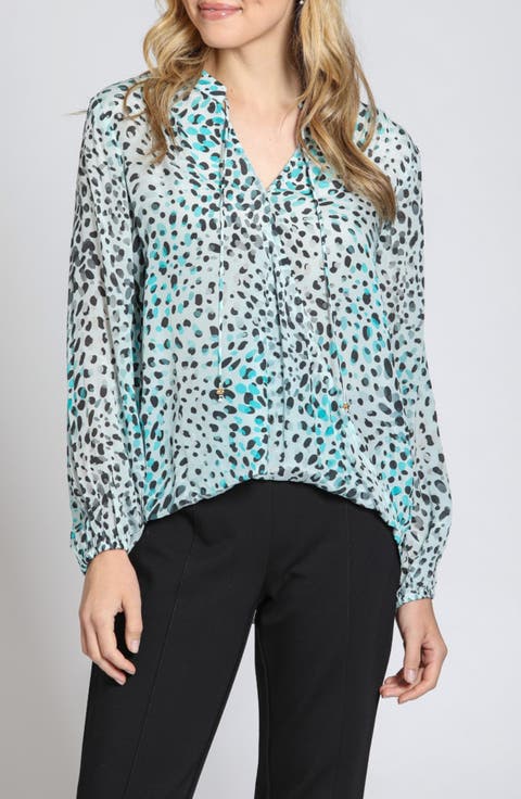Print Surplice Neck Top