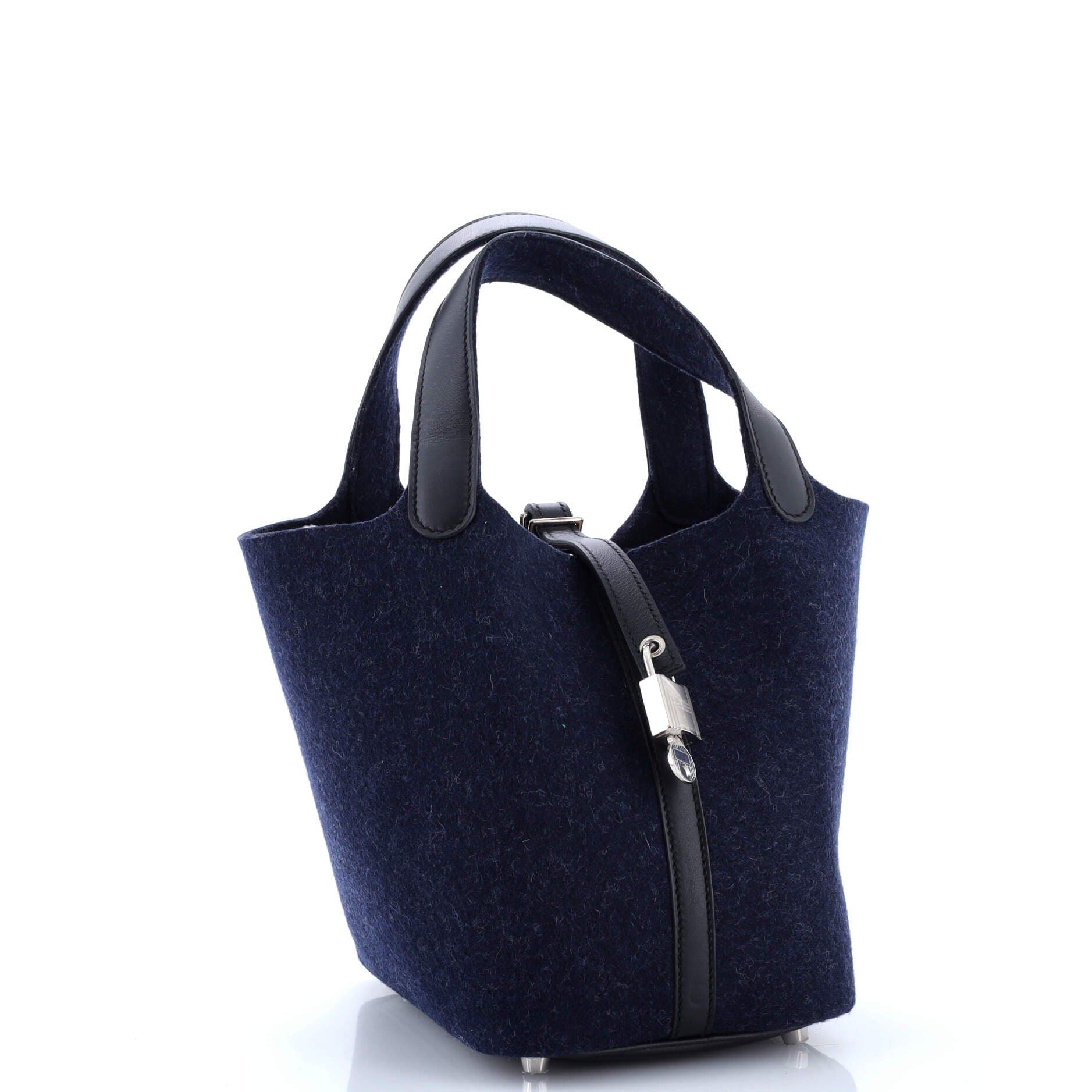 Pre-Owned Hermes Picotin Lock Bag Felt with Leather PM, Alternate, color, 