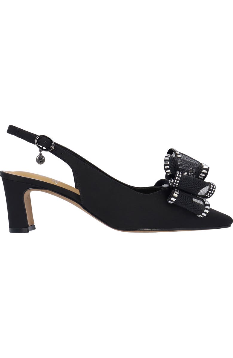J. Reneé Kalindra Crystal Bow Embellished Slingback Pump, Alternate, color, Black