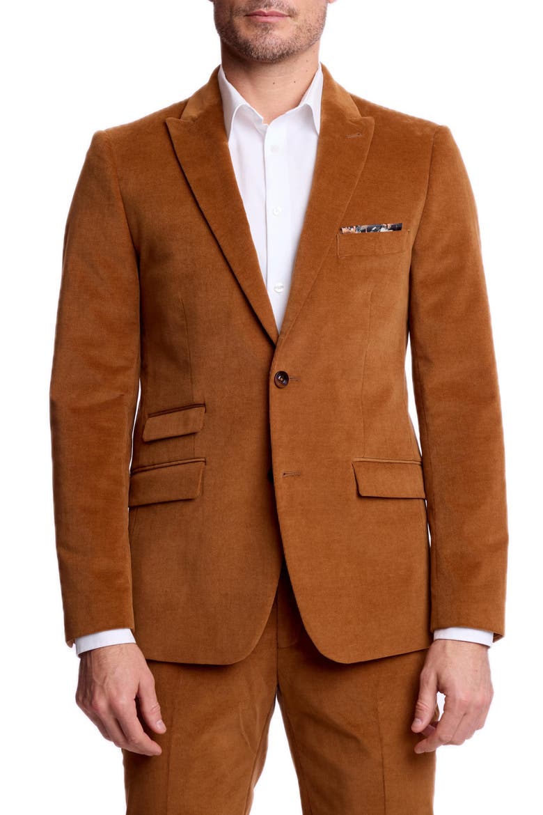 Ashton Slim Peak Jacket, Main, color, CARAMEL COFFEE
