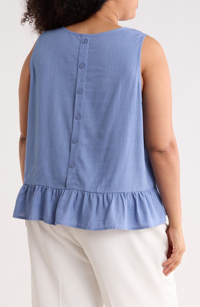 Vince Camuto Sleeveless Peplum Top, Alternate, color, Cadet Blue