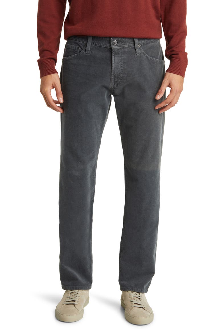 Graduate Straight Leg Corduroy Pants, Main, color, 1 YEAR SULFUR FOLKESTONE GREY