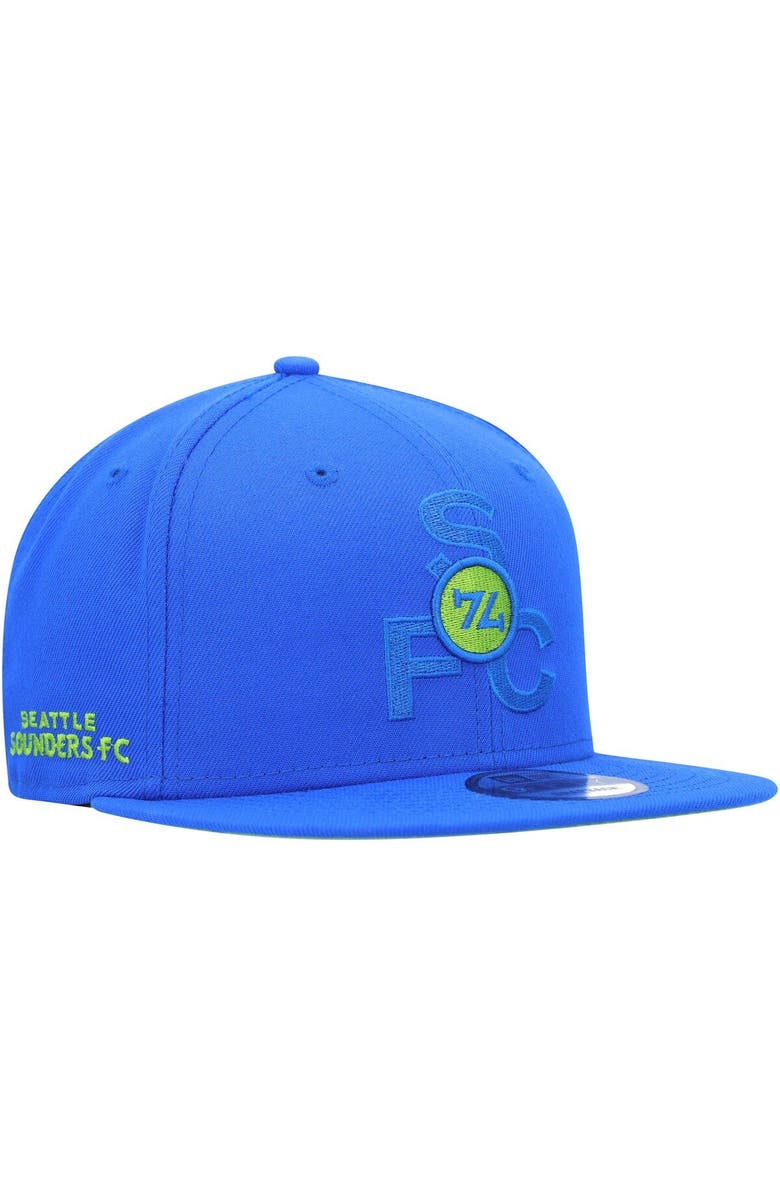 New Era Men's New Era Blue Seattle Sounders FC Kick Off 9FIFTY Snapback Hat, Main, color, 