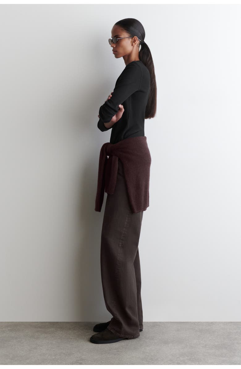 COS Ribbed Jersey Long-Sleeved Top, Alternate, color, Black