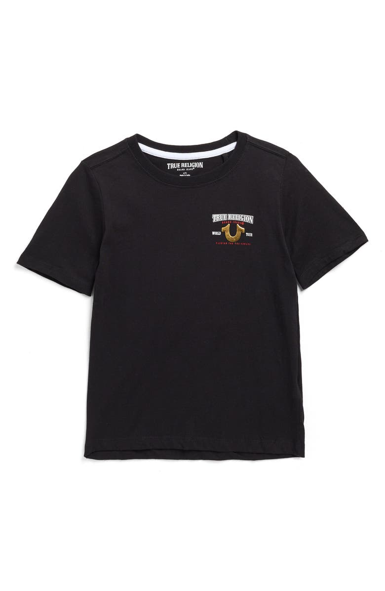 True Religion Kids' Horseshoe Logo Graphic T-Shirt, Main, color, Black