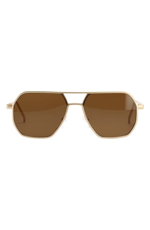 Nola 58mm Polarized Aviator Sunglasses