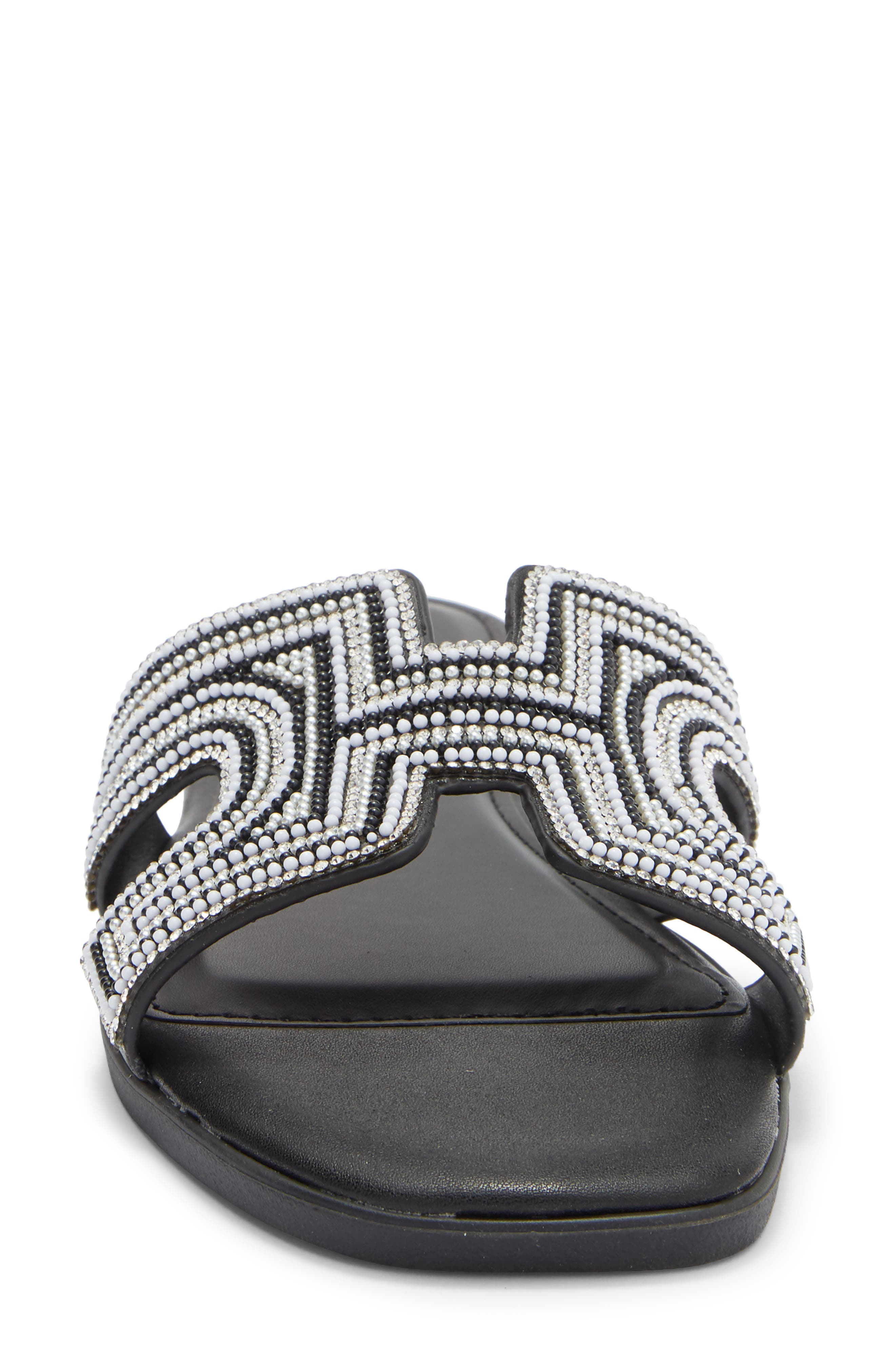 TOP MODA Louise Embellished Slide Sandal, Alternate, color, Black