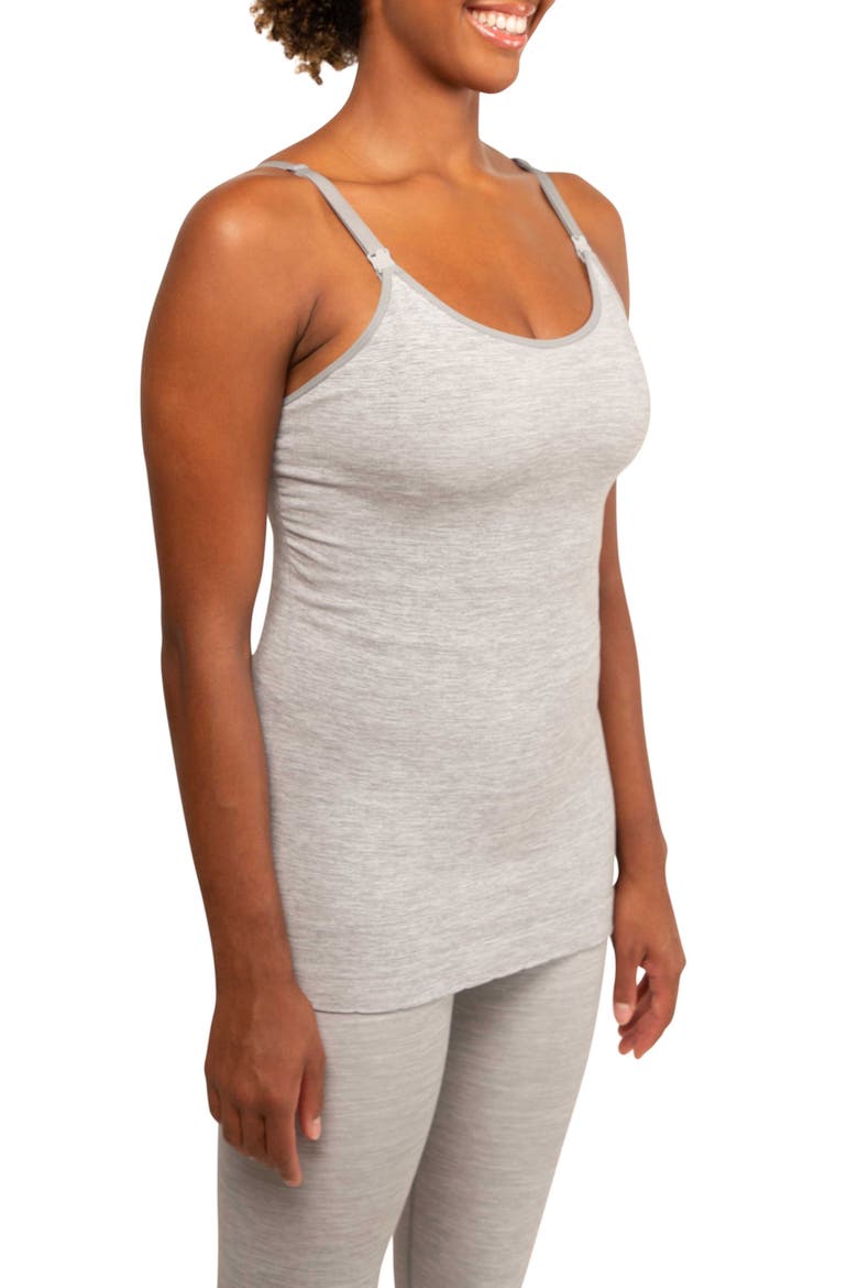 Seamless Maternity/Nursing Yoga Tank, Alternate, color, GRAPHITE MELANGE