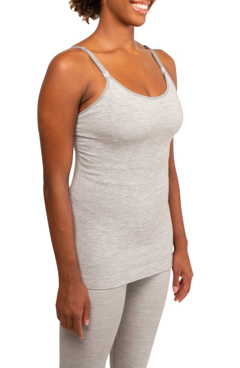 Modern Eternity Seamless Maternity/Nursing Yoga Tank, Alternate, color, Graphite Melange
