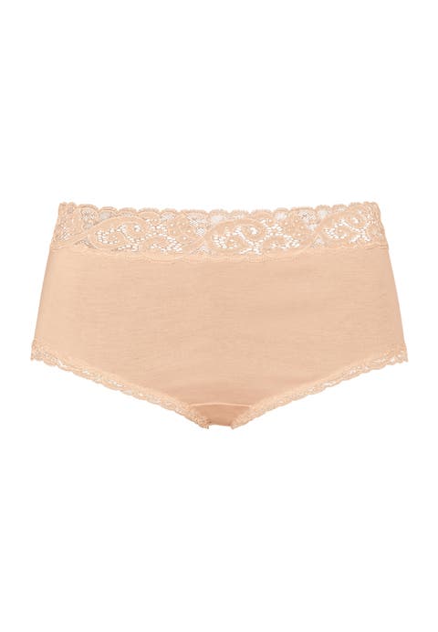 Moments Lace Trim Cotton Full Brief