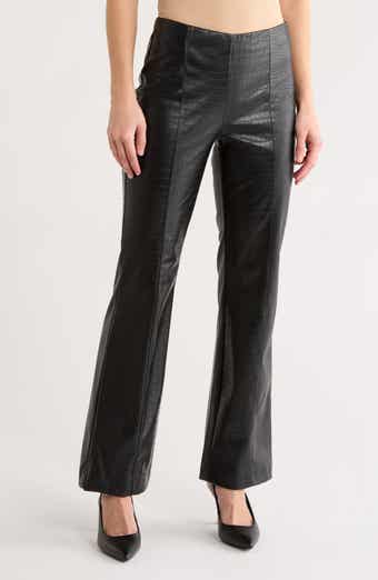 JASON WU Croc Embossed Faux Leather Slim Flare Pants
