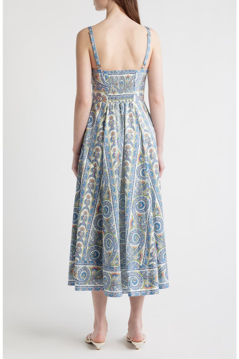 The Margot Stripe Fit & Flare Midi Dress, Alternate, color, CORSICA PAISLEY BLUE