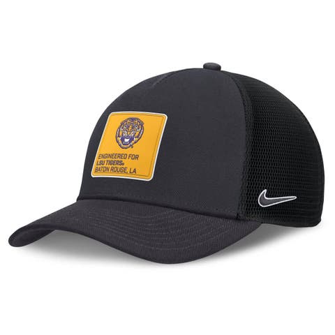 Men's Nike  Anthracite/Black LSU Tigers 2025 On-Field Rise Engineered Trucker Adjustable Hat