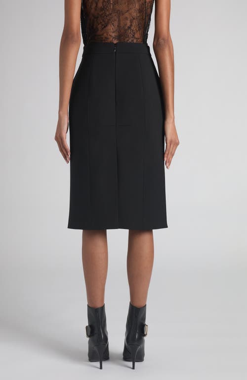 Alexander Mcqueen Mcqueen Dart Wool Stretch Gabardine Midi Skirt In Black