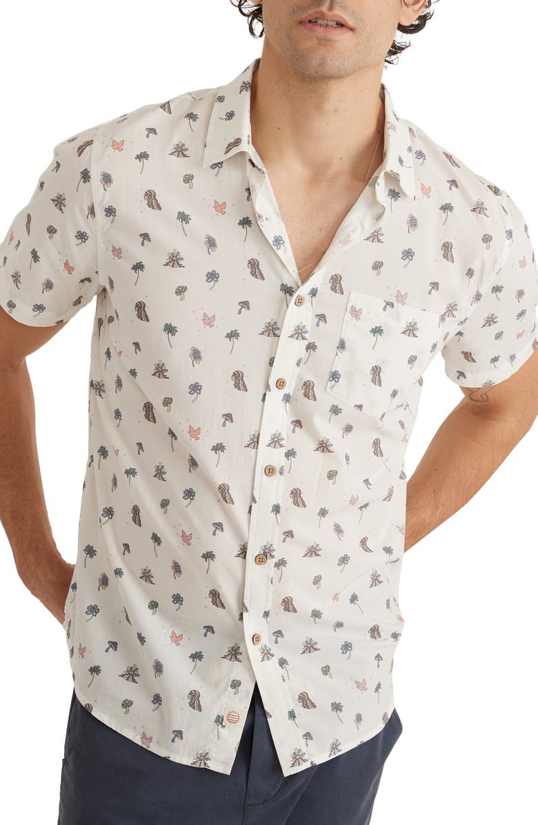 Marine Layer Print Short Sleeve Button-Up Short, Main, color,
