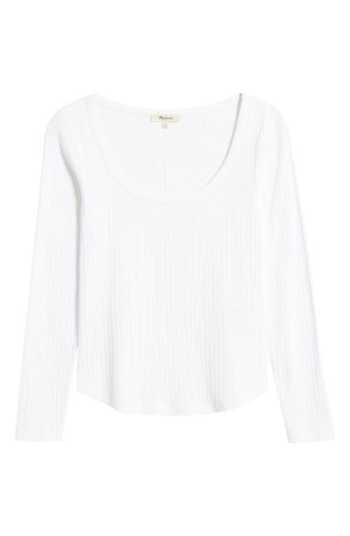 Madewell Long Sleeve Pointelle T-shirt In White