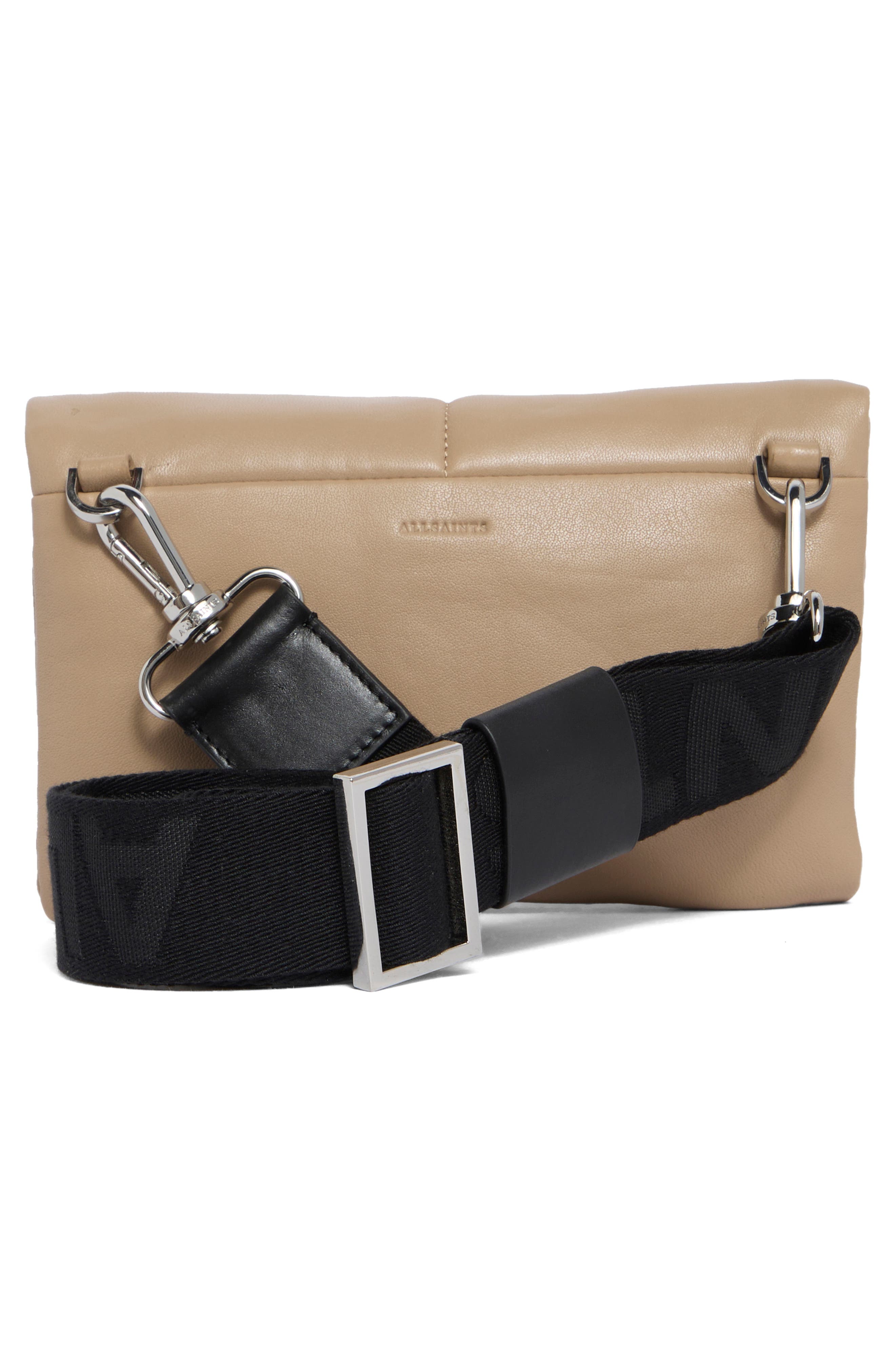 AllSaints Ezra Quilted Crossbody Bag, Alternate, color, Mink Brown