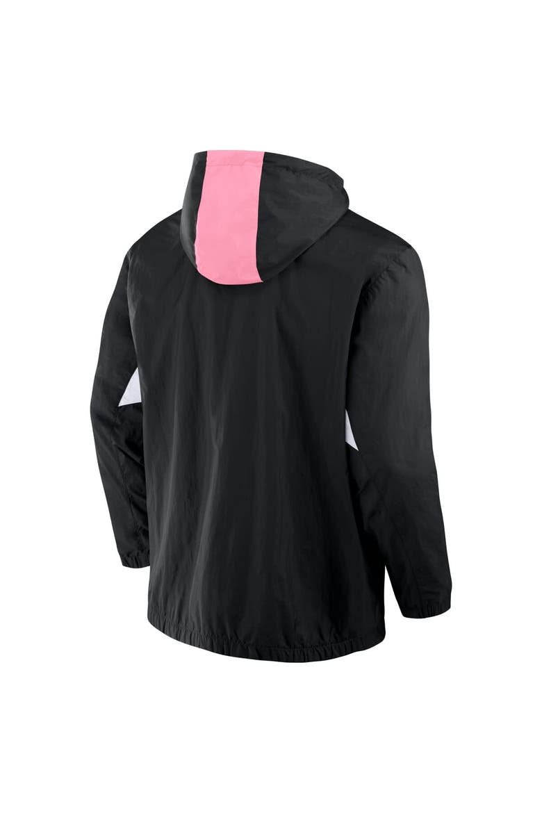 Men's Fanatics Black Inter Miami CF Free Kick Woven Quarter-Zip Hoodie Jacket, Alternate, color, Black