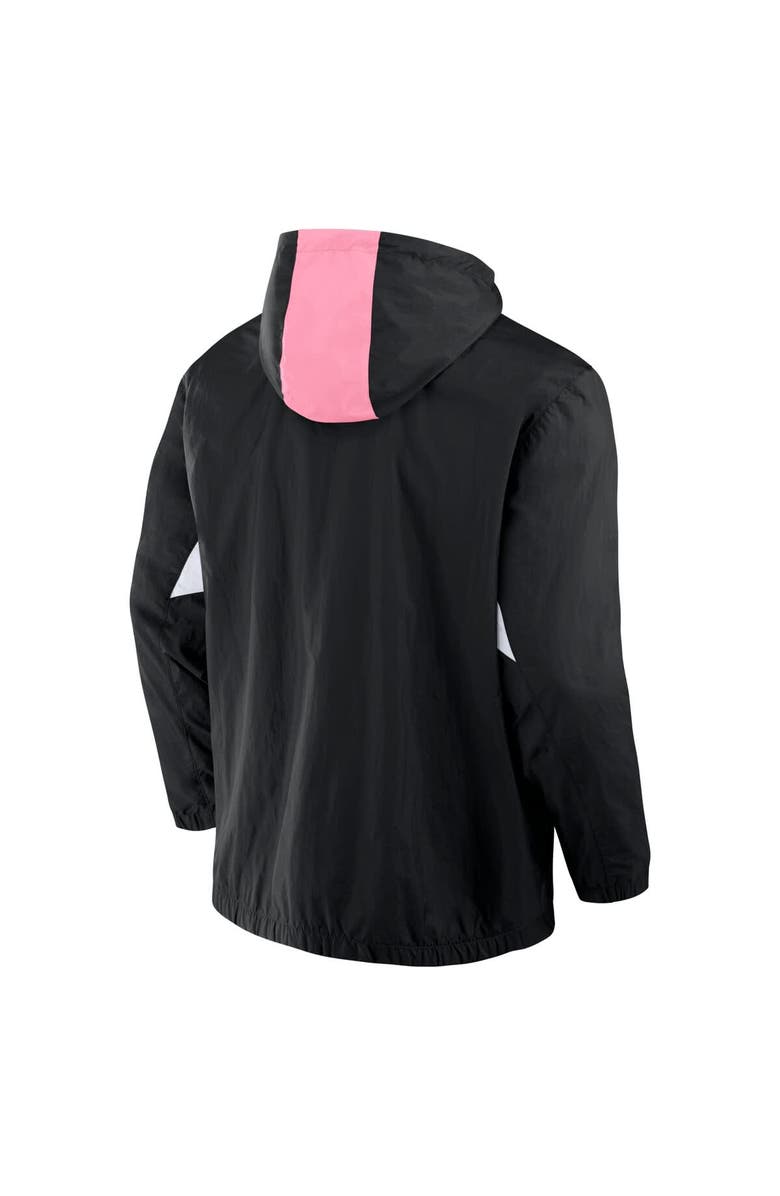 FANATICS Men's Fanatics Black Inter Miami CF Free Kick Woven Quarter-Zip Hoodie Jacket, Alternate, color, Black