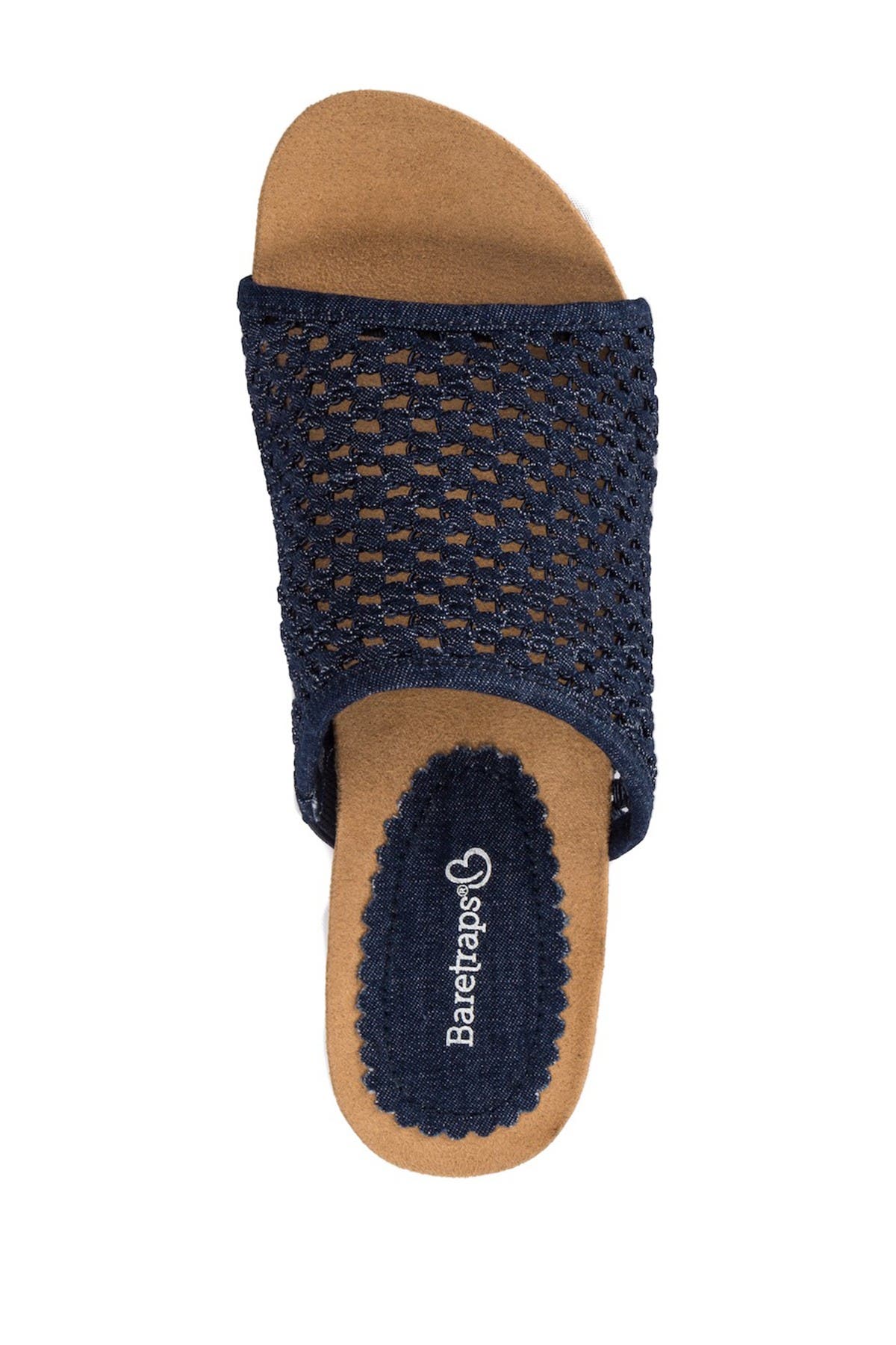 BARETRAPS Flossy Woven Wedge Sandal, Alternate, color, Dark Denim