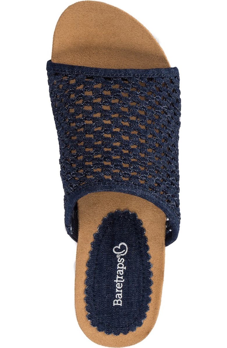BARETRAPS Flossy Woven Wedge Sandal, Alternate, color, Dark Denim
