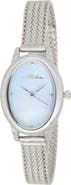 Ettika Royal Dome Mother of Pearl Mesh Strap Watch, 25mm