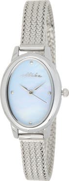 Ettika Royal Dome Mother of Pearl Mesh Strap Watch, 25mm