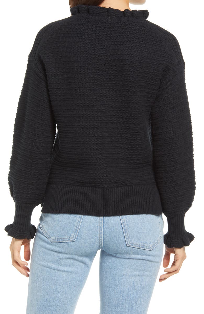 Madewell Ruffle Neck Sweater, Alternate, color,