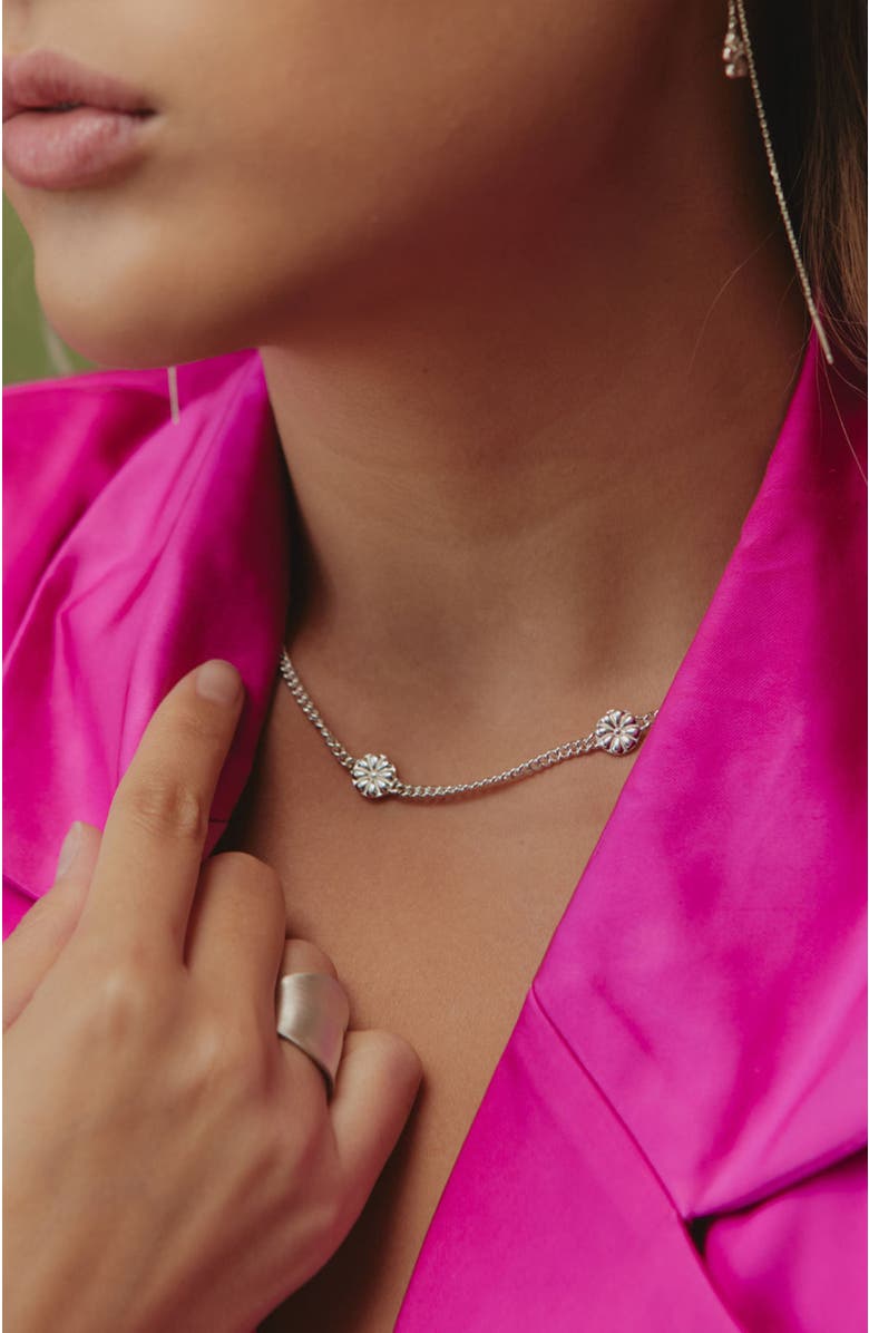 LOUPN Flower Path Necklace, Alternate, color, Silver