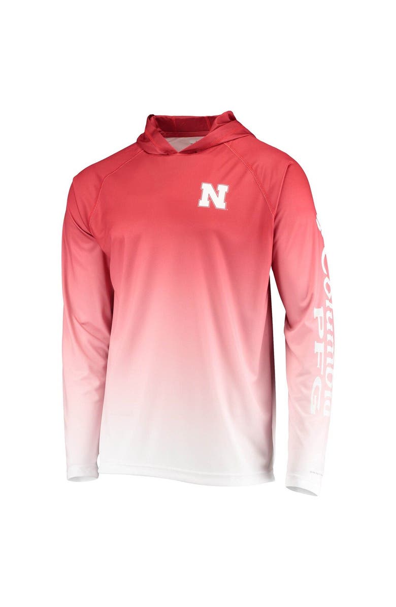Columbia Men's Columbia PFG Scarlet Nebraska Huskers Terminal Tackle Omni-Shade UPF 50 Long Sleeve Hooded Top, Alternate, color, Scarlet